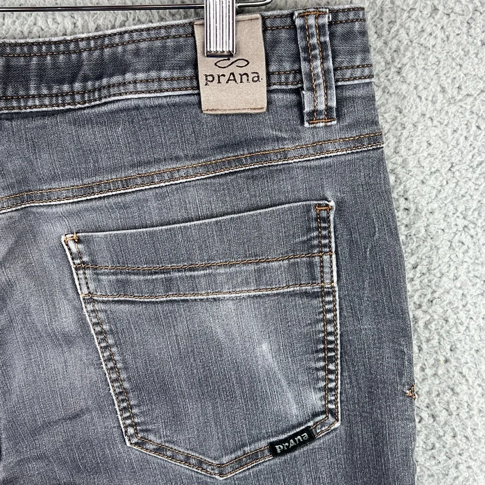 PrAna Jeans Mens 34X32 (35x32) Medium Wash Grey Denim Straight Leg Slim Fit - Picture 6 of 10